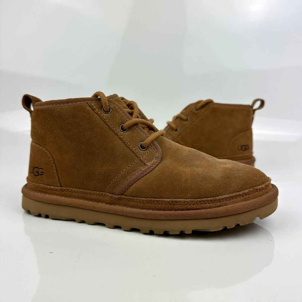 UGG Womens Neumel Suede Lace Up Winter Boots Size 7 Chestnut Brown Comfort Lined